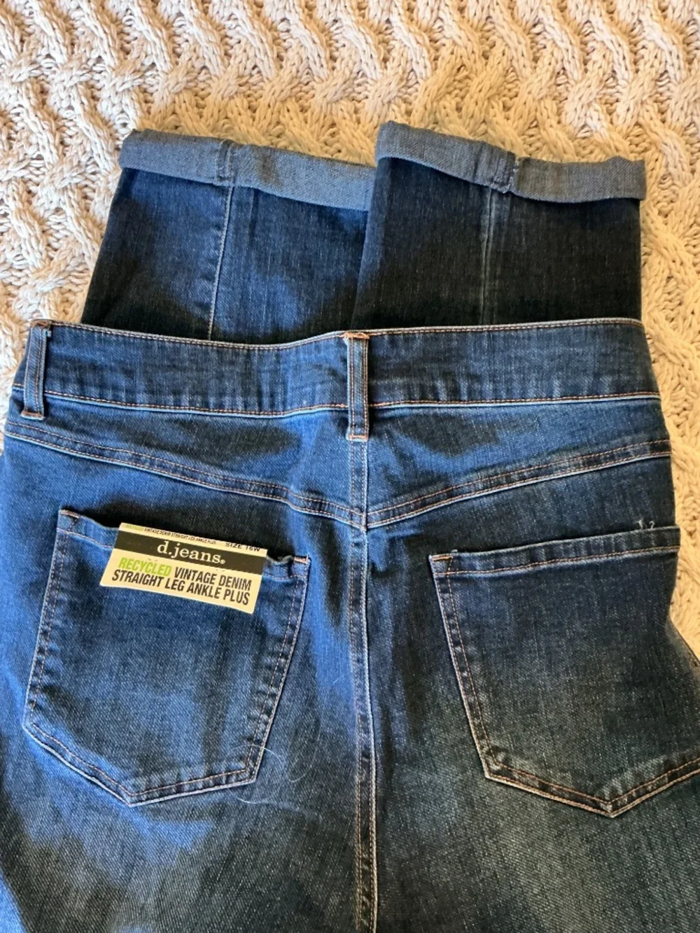 d.jeans Recycled Vintage Denim Straight Leg Ankle Plus Jeans 16W - Picture 5 of 6